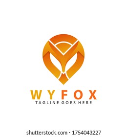 Abstract Wifi Fox Logo Design Premium Stock Vector Illustration