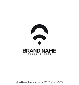 Abstract Wifi with Location logo vector Illustrations.
