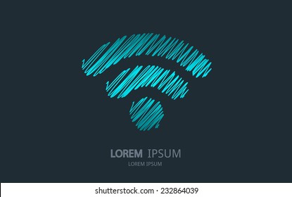Abstract wifi logo. Vector logotype design.