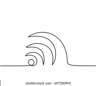 Abstract wi-fi sign. Continuous line drawing icon. Vector illustration