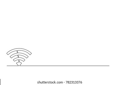 Abstract wi-fi sign. Continuous line drawing icon. Vector illustration