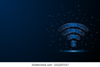 Abstract Wifi Symbol. Concept Of Circuit Board Technology, Internet Signal Or Wireless Connection. Vector Illustration
