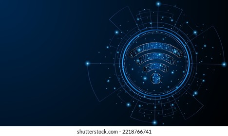 Abstract Wifi Symbol. Concept Of Circuit Board Technology, Internet Signal Or Wireless Connection. Vector Illustration
