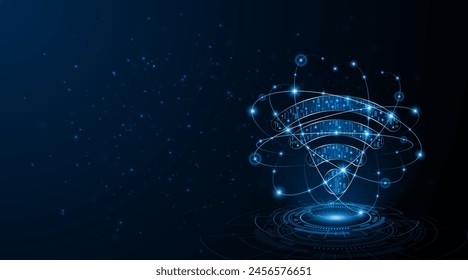 Abstract wifi symbol. Concept of communication technology, internet signal or wireless connection.