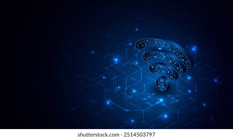 Símbolo de wifi Abstractas. Concepto de tecnología de comunicación, señal de Internet o conexión inalámbrica.	