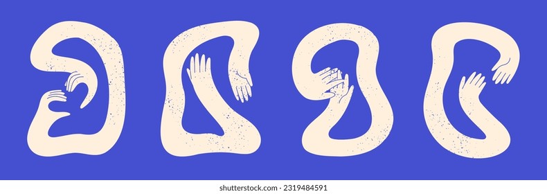 Abstract wiggling gesticulating hands vector