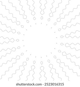 abstract wiggly curvy line radial pattern with text space vector