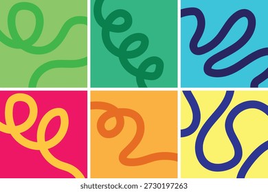 Abstract wiggly squiggly lines vector illustration. Abstract gradient wavy lines loop forming dynamic wavy curve perfect for posters, tech arts. Playful abstract lines.