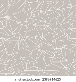 Abstract Wight Cloth Hanger Vector Graphic Art Seamless Pattern vector illustration