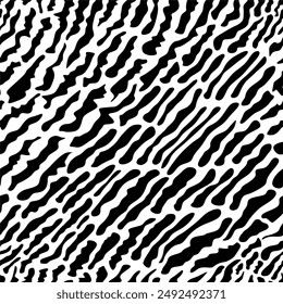 Abstract wild animal skin seamless pattern. Hand drawn vector black spots, blots and splotches. Dalmatian animal seamless pattern. Grunge irregular abstract texture with random hand drawn spots.