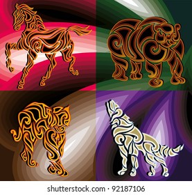 abstract wild animals
