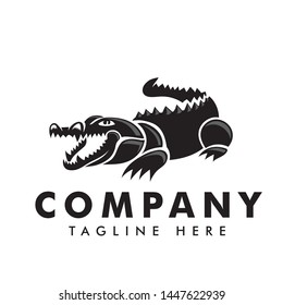 abstract wild crocodile image logo design inspiration