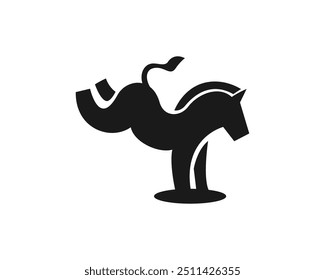 abstract wild horse donkey logo design template illustration inspiration