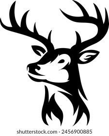 abstract wild reindeer vector on transparent background