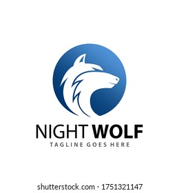 Abstract Wild Wolves Logo Design Vector Illustration