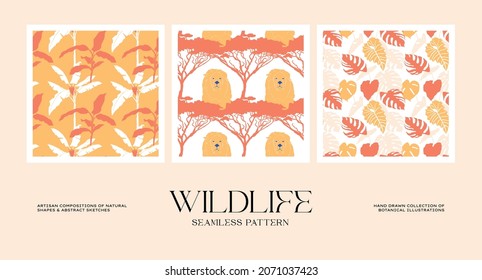 Abstract wildlife seamless pattern collection to suit your branding identity our packaging design