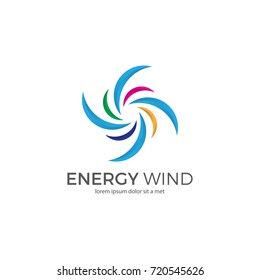 Abstract Wind Logo Template.