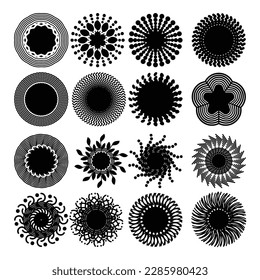 Abstract wind spinner set isolated on white, vector illustration.