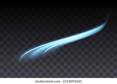 Abstract wind swirls with gold sparkles isolated. Vector realistic set of magic air vortex, light twirls with particles. Design element of fresh and clean