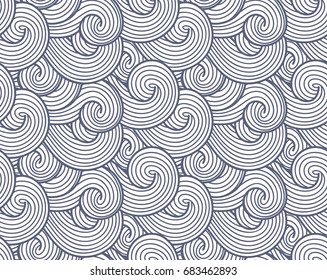 Abstract wind texture, sea, ocean and river vector waves background. Smoke and steam gray pattern. 