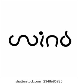 Resumen de diseño de palabras "Wind" con concepto infinito.