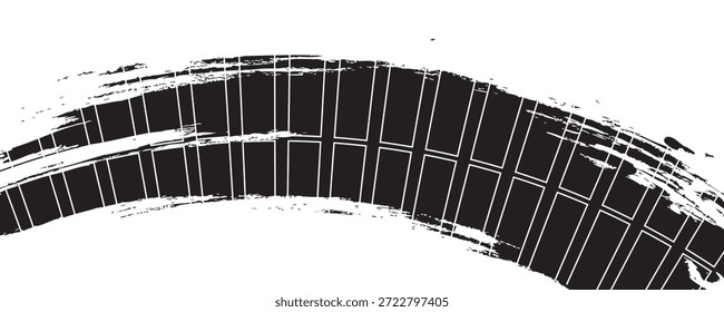 Marca de pista de neumático de bobinado abstracto. 