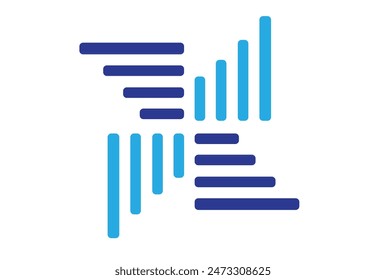 Abstract Windmill or Signal Strength Illustration. Editable Vector.