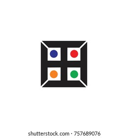 abstract window symbol. squares and dots design logo vector