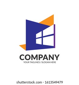 abstract windows and glass logo template vector