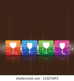 abstract wine background for restaurant menu with glass icon