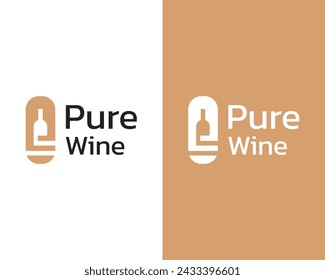 Abstract Wine Bottle icon modern logo design template for company