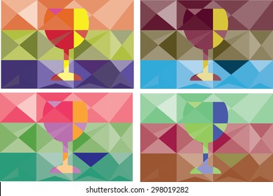 Abstract wine glass polygon pattern with triangle parametric shape 