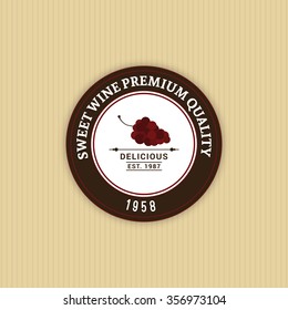 Abstract Wine label on a yellow background