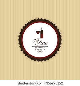 Abstract Wine label on a yellow background