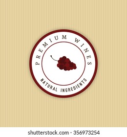 Abstract Wine label on a yellow background