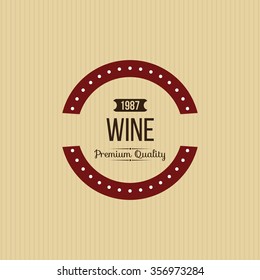 Abstract Wine label on a yellow background