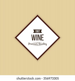 Abstract Wine label on a yellow background
