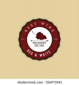 Abstract Wine label on a yellow background