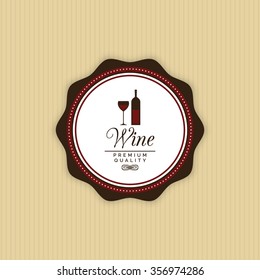 Abstract Wine label on a yellow background