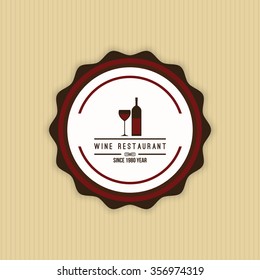 Abstract Wine label on a yellow background