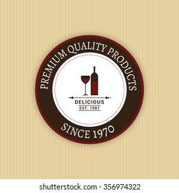 Abstract Wine label on a yellow background
