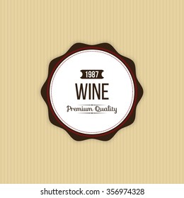 Abstract Wine label on a yellow background