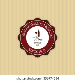 Abstract Wine label on a yellow background