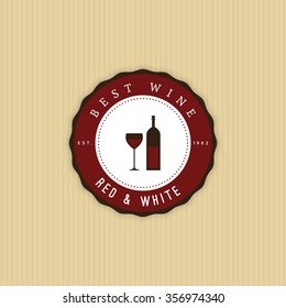 Abstract Wine label on a yellow background