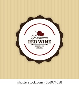 Abstract Wine label on a yellow background