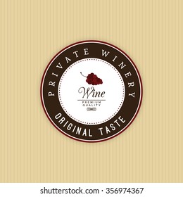 Abstract Wine label on a yellow background