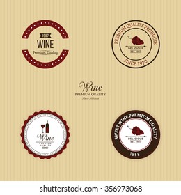 Abstract Wine labels on a yellow background
