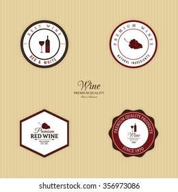 Abstract Wine labels on a yellow background