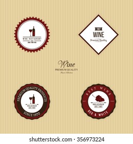 Abstract Wine labels on a yellow background
