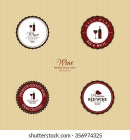 Abstract Wine labels on a yellow background